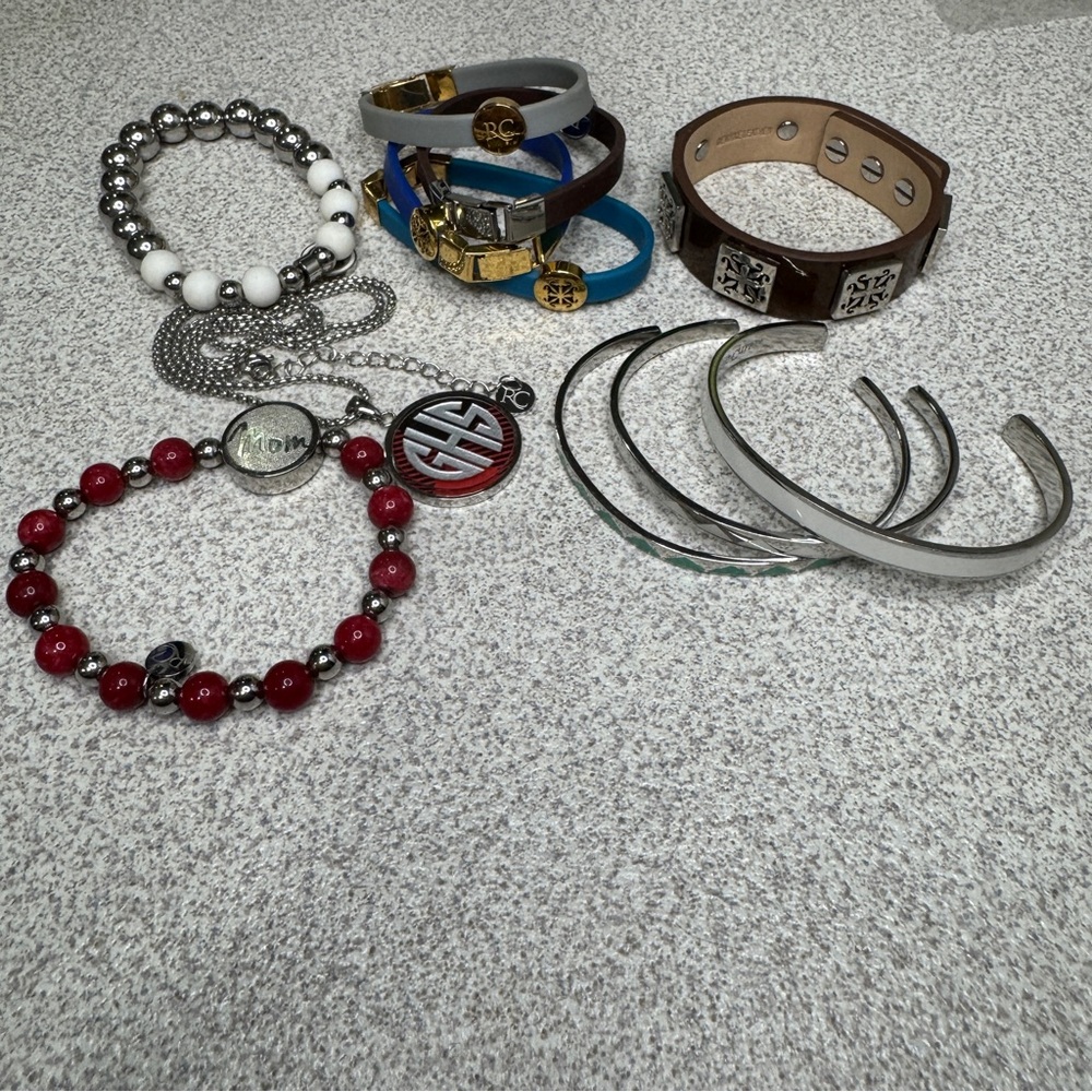 Rustic Cuff lot of 11 bracelets necklace